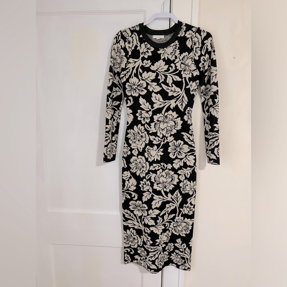 Baltic Born Black and Cream Knit Floral Dress size M. Just beautiful! - Picture 2 of 7